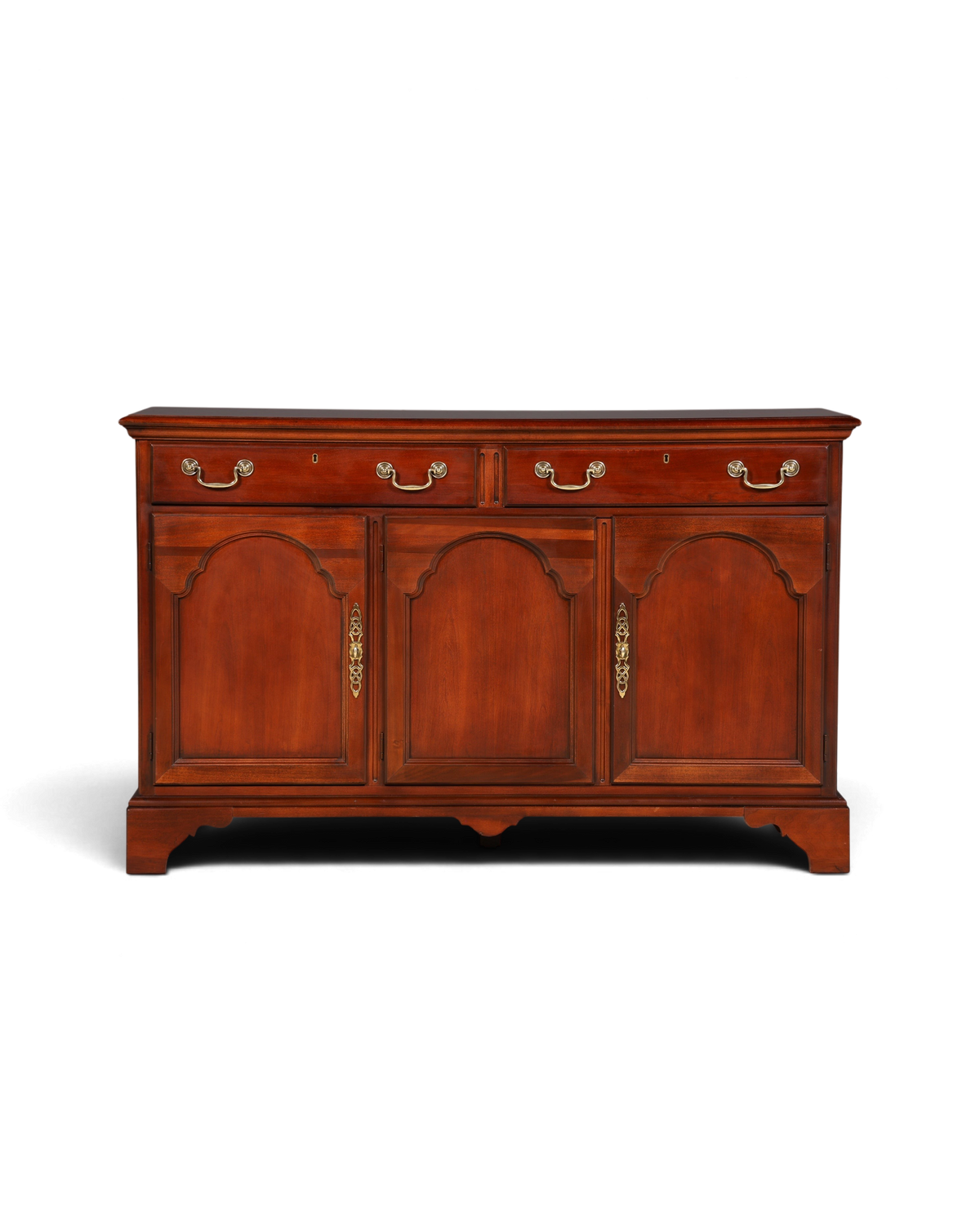 Hauptstadt Möblerei Drexel Heritage Sideboard aus dunklem Holz im Antik-Stil mit sieben Schubladen und Messinggriffen