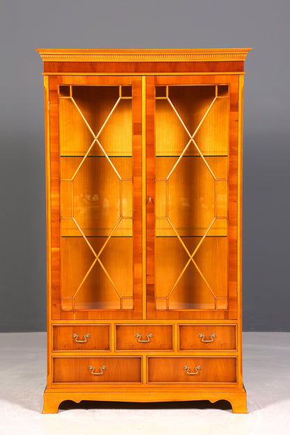 Wunderschöne Englische Vitrine Eibe Bücherschrank Original Mercury Buffet Antik Stil Glasvitrine
