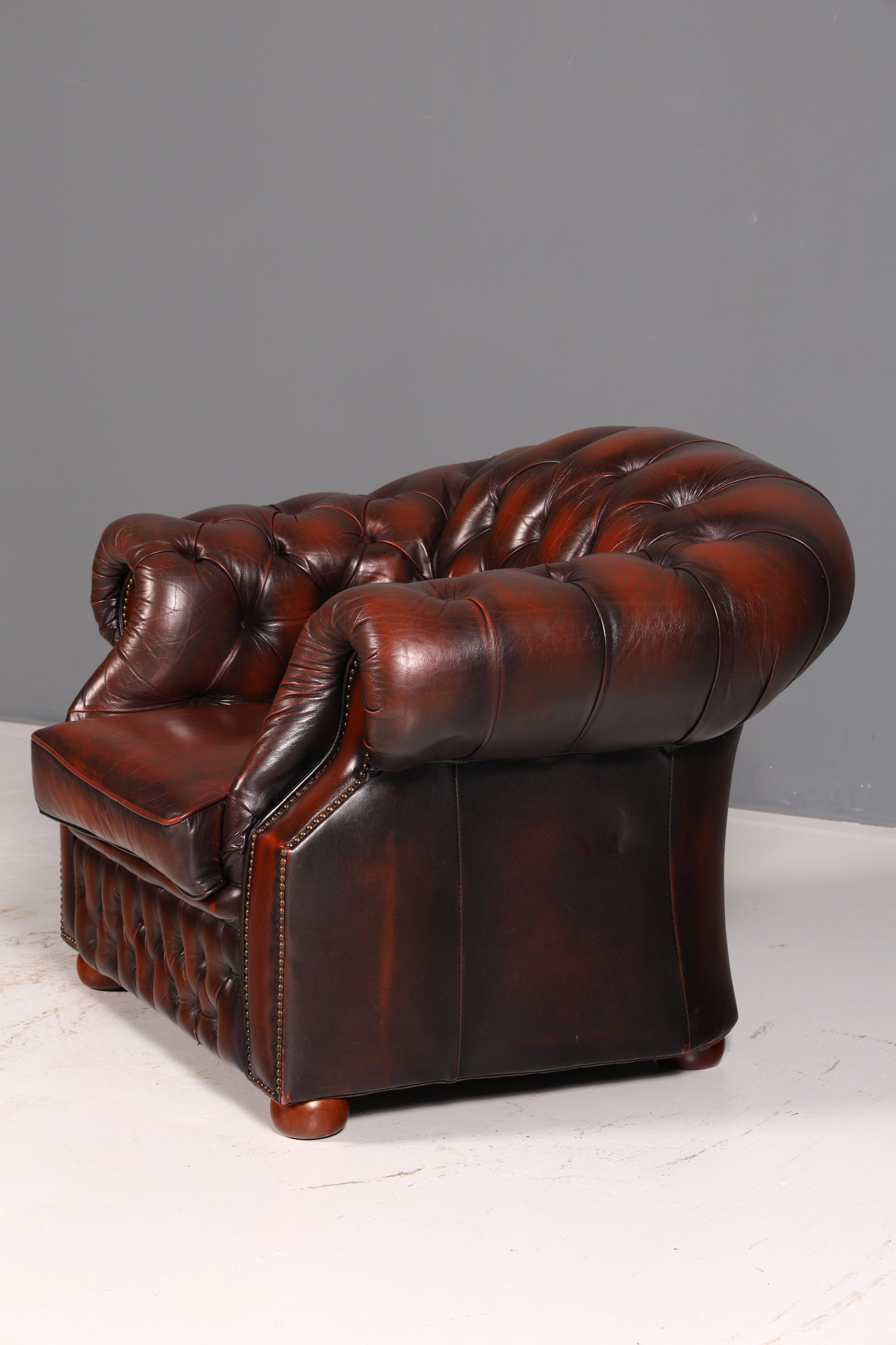 Wunderschöner Original Chesterfield Centurion Sessel Englischer Armlehnsessel Echt Leder Herrensessel Vintage 1 von 2