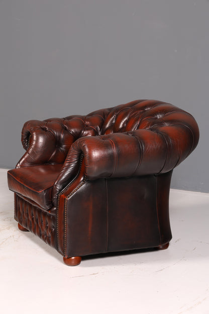 Wunderschöner Original Chesterfield Centurion Sessel Englischer Armlehnsessel Echt Leder Herrensessel Vintage 1 von 2