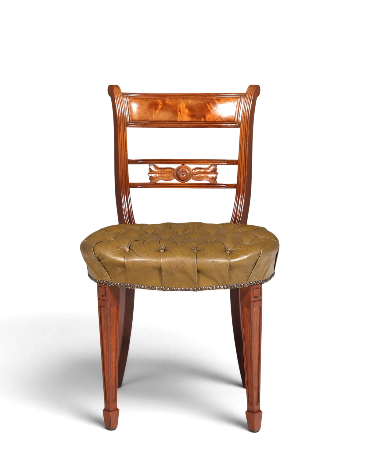 Wunderschöner Chesterfield Stuhl Anno Dom Sekretär Stuhl Englisch echt Leder Küchenstuhl 4 von 4