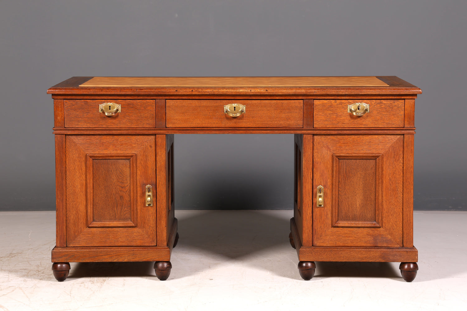 Traumhafter Jugendstil Schreibtisch Eiche Gründerzeit Bürotisch Echt Holz Desk Office Table Antik Vintage