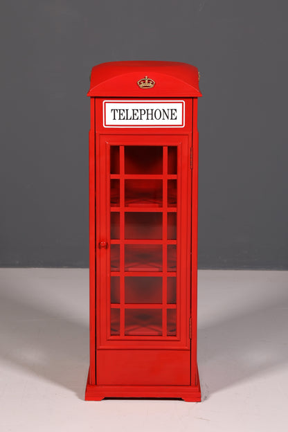 Englische Telefonzelle Vitrine Regal Bücherregal Dekostück London UK Style Red Telephone Booth