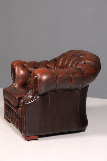 Wunderschöner Original Chesterfield Centurion Sessel Englischer Armlehnsessel Echt Leder Herrensessel Vintage