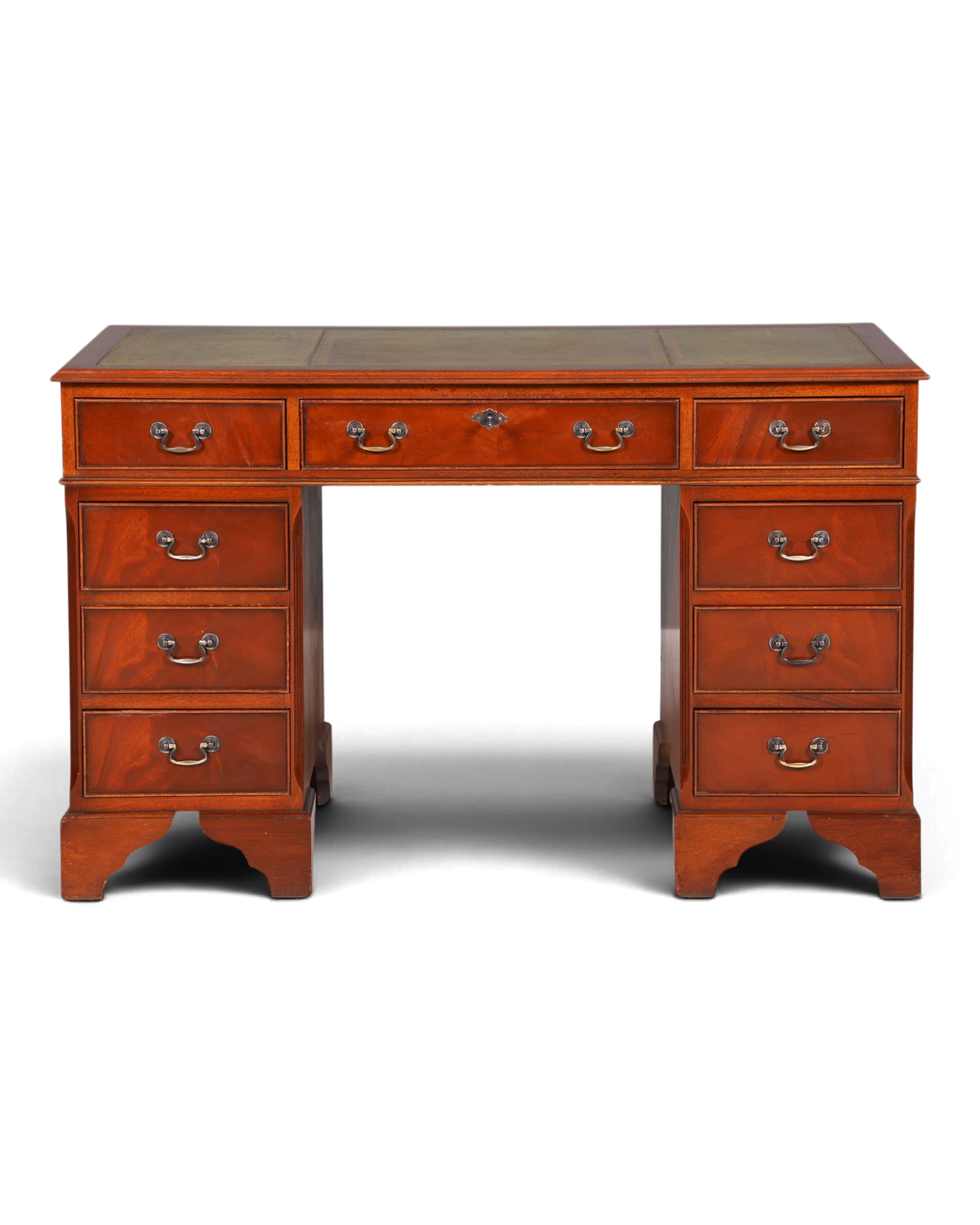 Wunderschöner Englischer Schreibtisch echt Lederauflage Bürotisch Antik Stil Office Desk