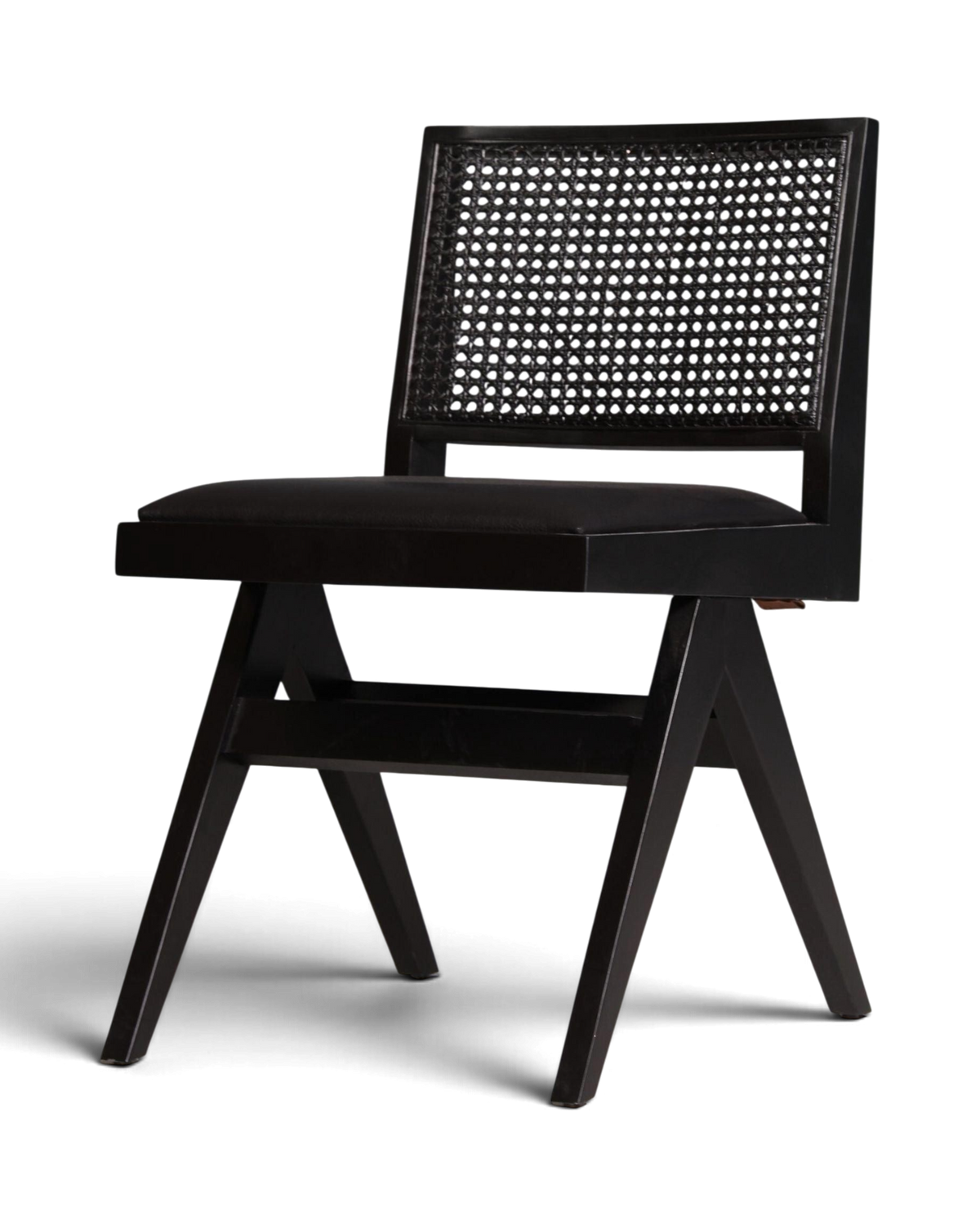 Sehr edler Korbgeflecht Stuhl "Vienna Black" schwarzer Bauhaus Relax Lounge Chair Küchenstuhl Sekretär Stuhl