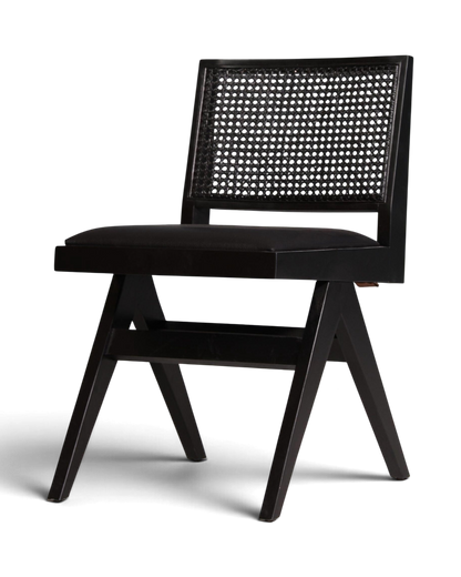 Sehr edler Korbgeflecht Stuhl "Vienna Black" schwarzer Bauhaus Relax Lounge Chair Küchenstuhl Sekretär Stuhl