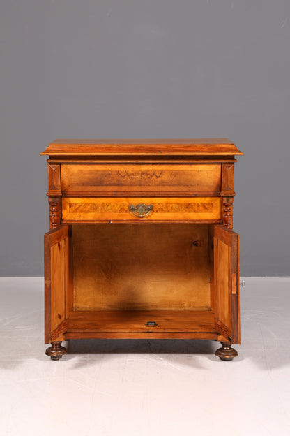 Wunderschöner Gründerzeit Schrank Louis Philippe Nussbaum Kommode um 1880 Vertiko Highboard Antik