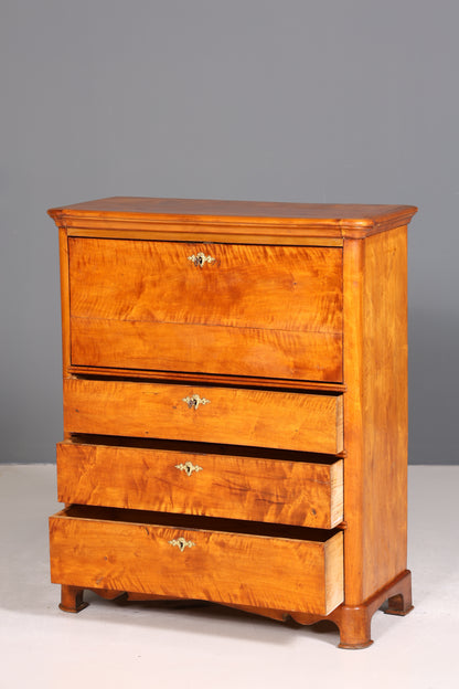 Stilvoller Biedermeier Sekretär Vertiko Louis Philippe  Kommode Schubladenkommode