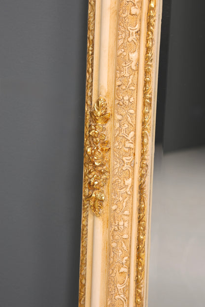 Stilvoller Prunk Barock Stil Standspiegel Antik Stil Gold Creme Ornament Flurspiegel Spiegel Wandspiegel