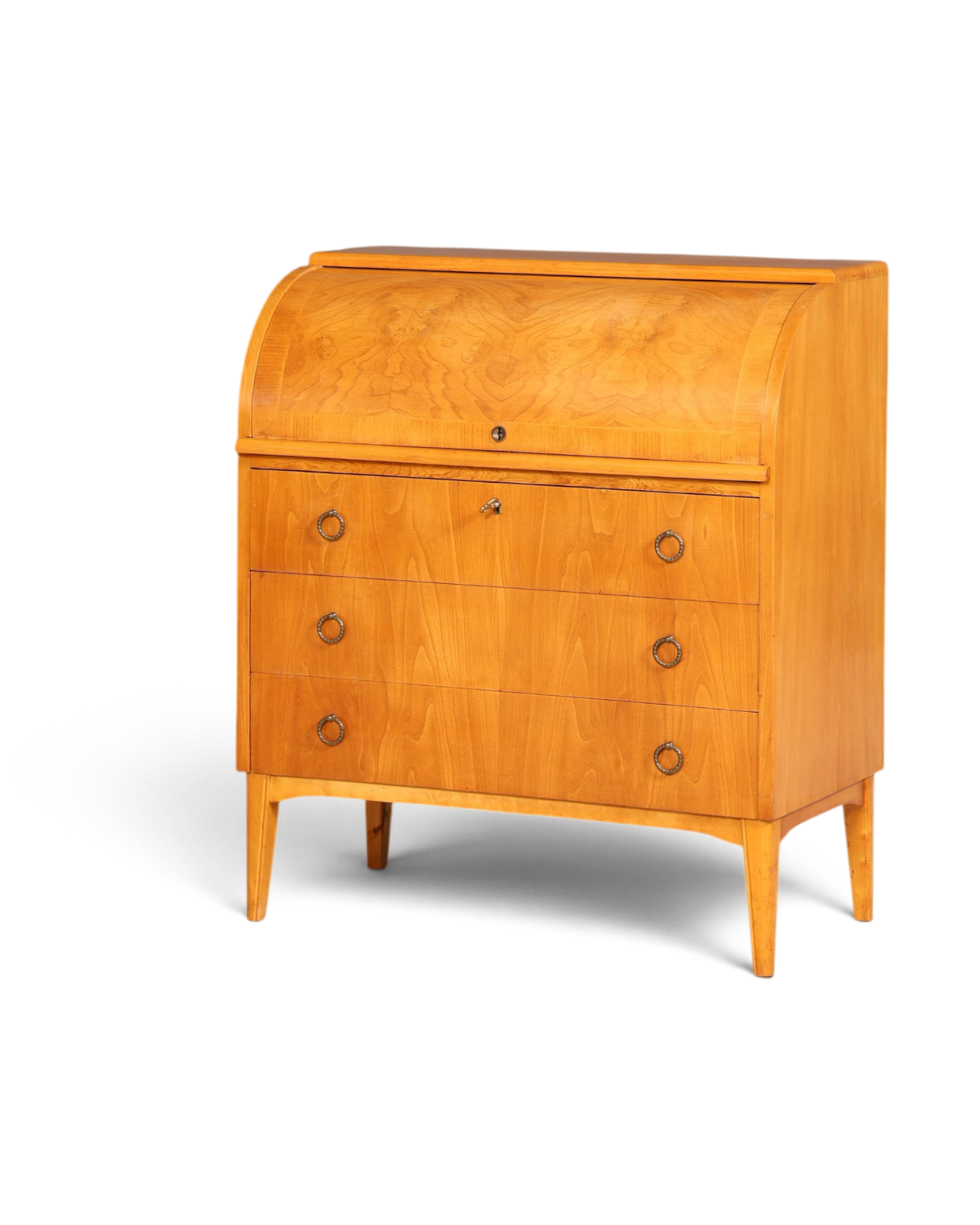 Wunderschöner Mid Century Rollladen Sekretär echt Holz Büro Schrank Vintage Schreibkommode 60s