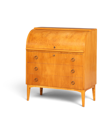 Wunderschöner Mid Century Rollladen Sekretär echt Holz Büro Schrank Vintage Schreibkommode 60s