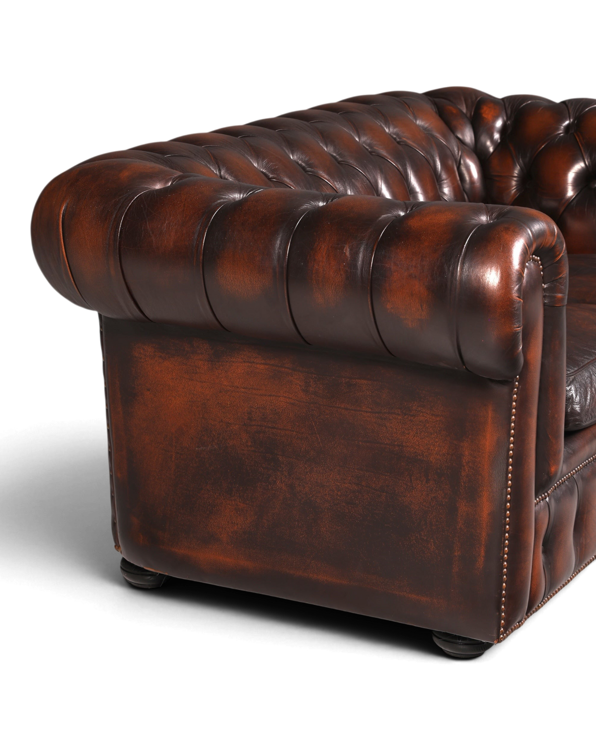 Edles Original Chesterfield Sofa 2-Sitzer Couch Echt Leder Englisch Antik Polstersofa