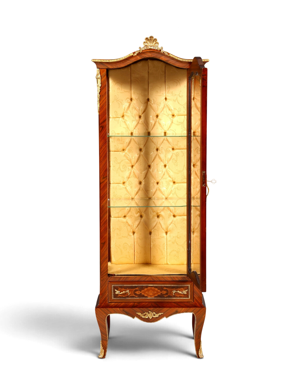 Traumhafte Barock Stil Vitrine Antik Stil Sammler Schrank Intarsien Glasschrank