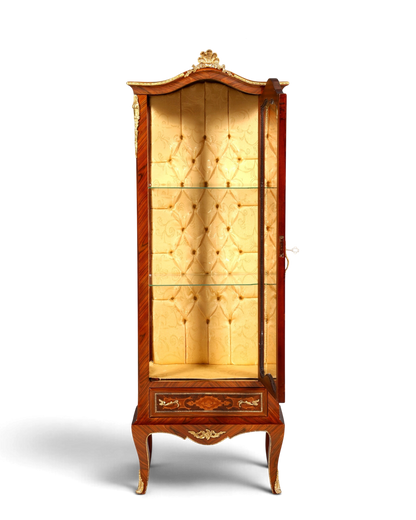 Traumhafte Barock Stil Vitrine Antik Stil Sammler Schrank Intarsien Glasschrank