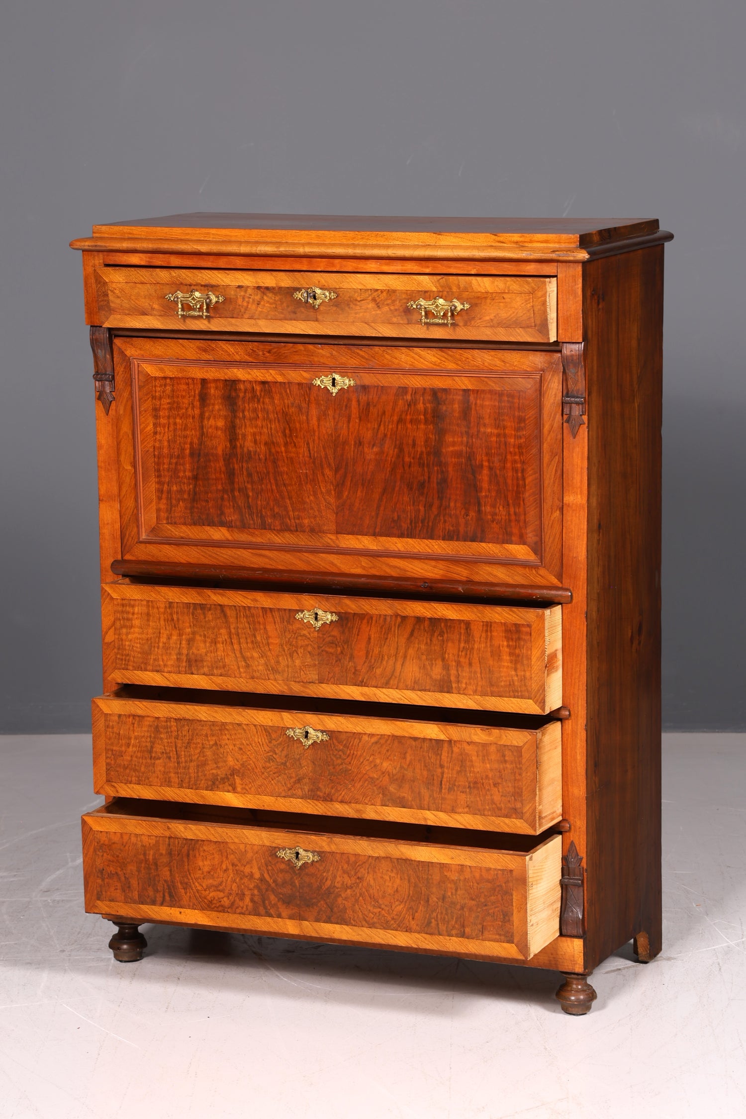 Wunderschöner Gründerzeit Sekretär Kommode Jugendstil Schubladenkommode Antik Vertiko Massiv Holz um 1890