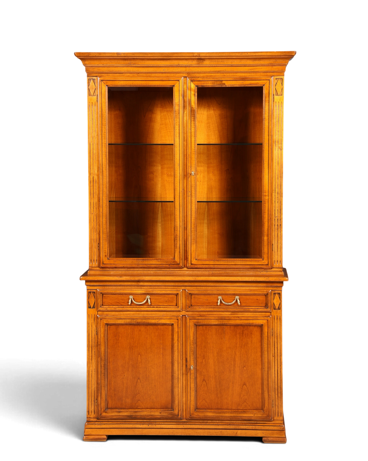 Hauptstadt Möblerei Selva Vitrine Villa Borghese aus massivem Holz im antiken Stil mit Innenbeleuchtung