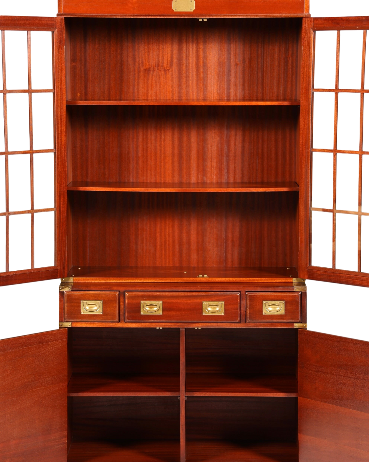 Wunderschöner Maritimer Vitrinenschrank Englischer Schrank echt Holz Bibliothek Englische Anrichte
