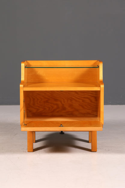 Schlichte Mid Century Kommode Vintage Klappschränkchen Danish Design Nachttisch 2 von 2