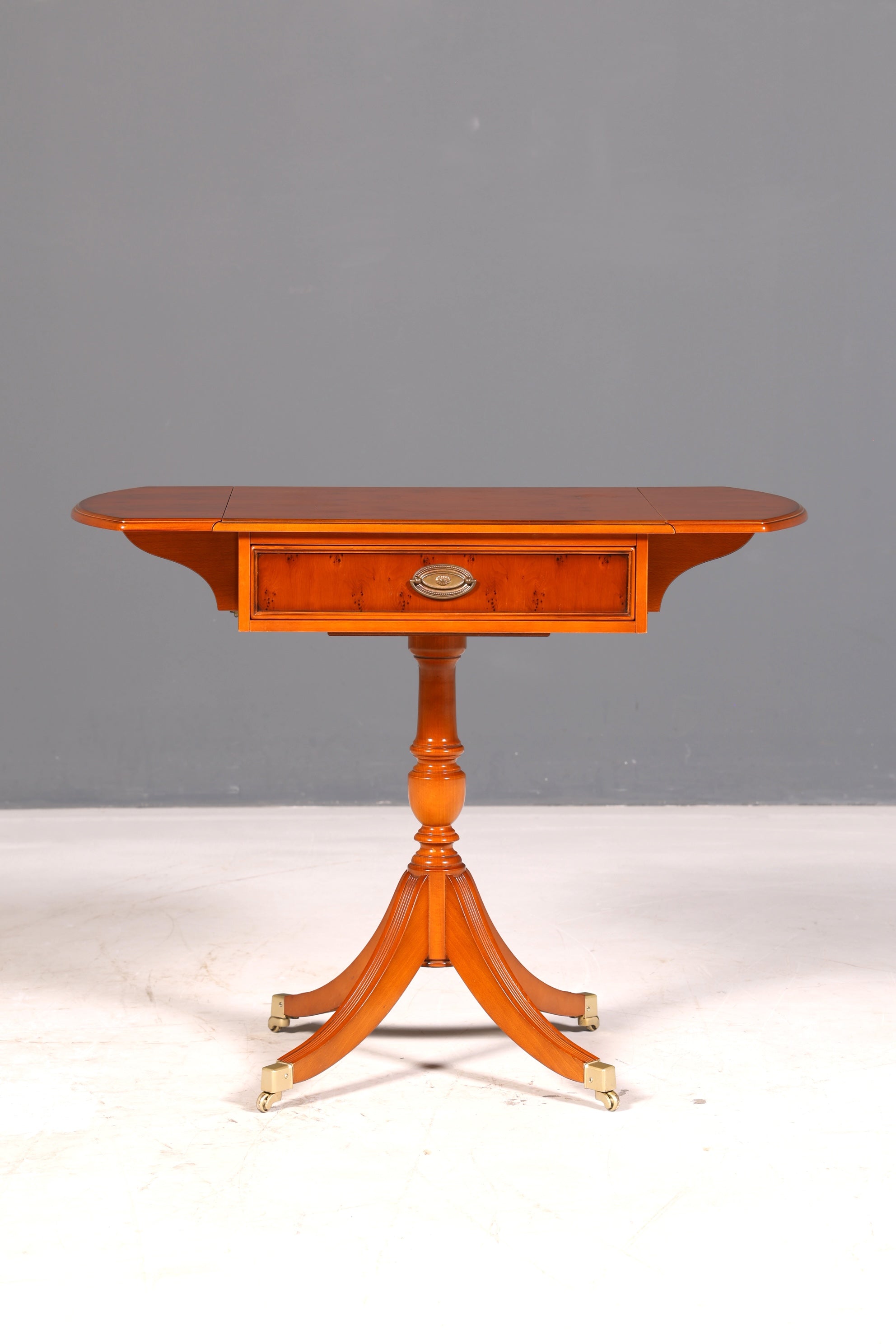 Wonderful original Heldense side table, yew wood, folding table, occasional table, chest, telephone table