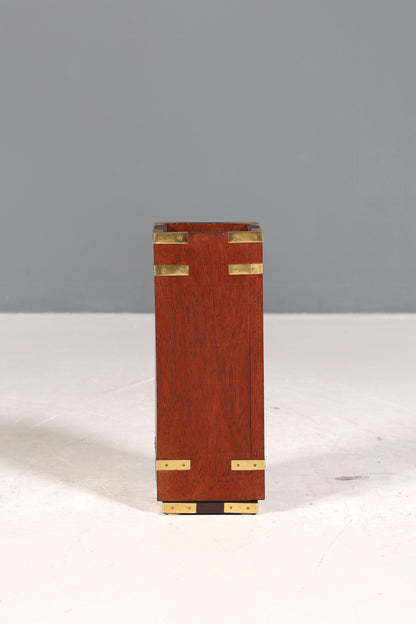 Wunderschönes Maritimes Kaminzubehör Englisch Mahagoni Kaminbesteck Set Military Behälter