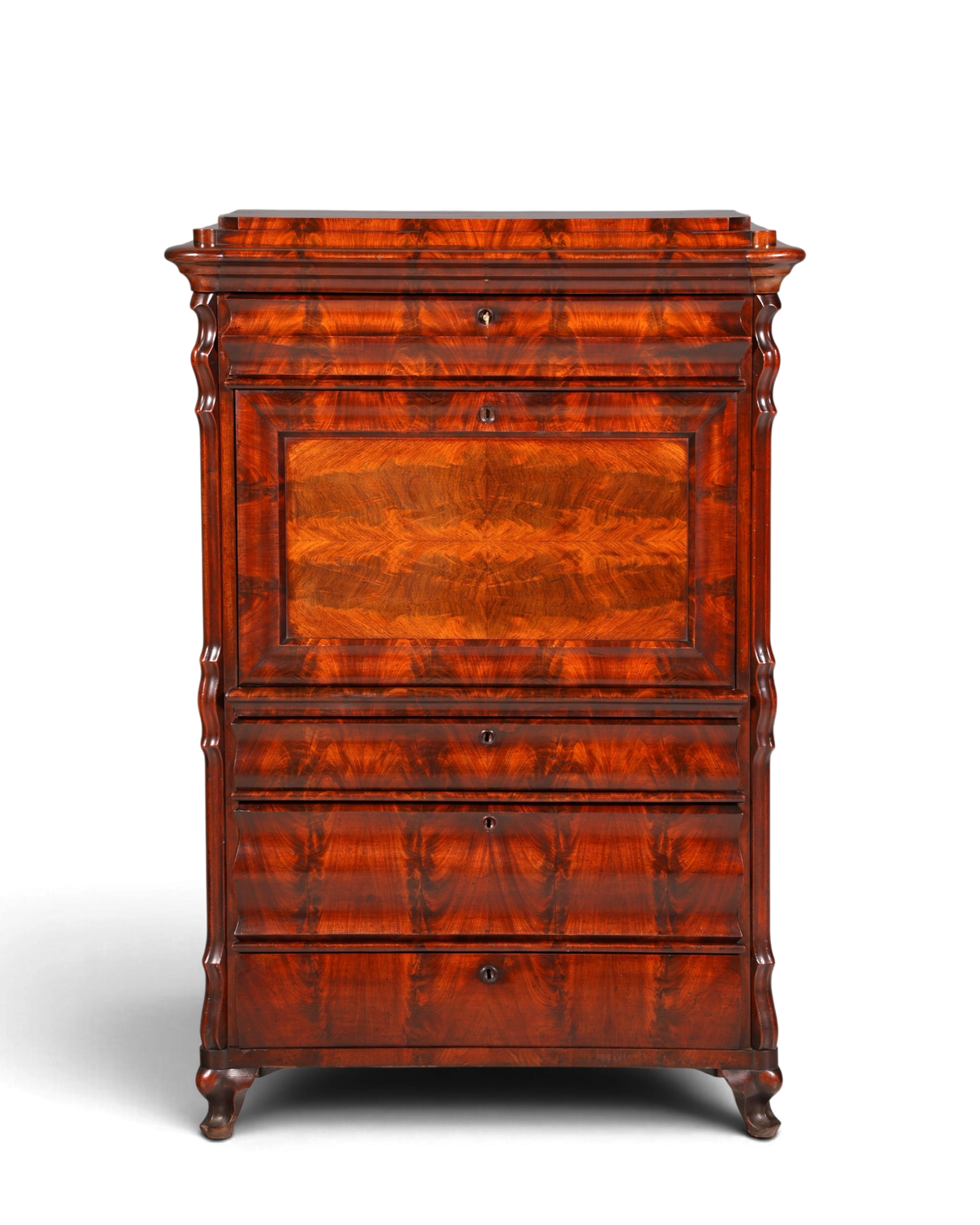 Wunderschöner Louis Philippe Sekretär Vertiko Highboard Schreibsekretär Biedermeier Massivholz um 1880