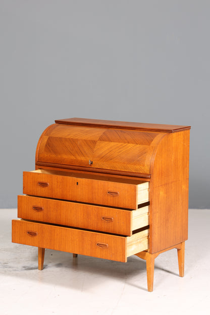 Wunderschöner Mid Century Rollladen Sekretär echt Holz Büro Schrank Vintage Schreibkommode