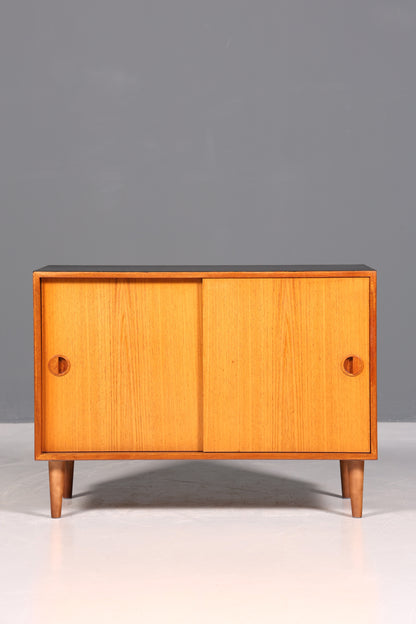Traumhafter Mid Century Schrank Teak Holz Schiebetür Kommode Sideboard Flurschrank