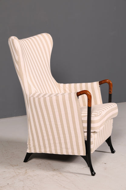 Edler Original Giorgetti Progetti Ohrensessel Umberto Asnago Design Sessel Italien Stoff Vintage 2 von 2