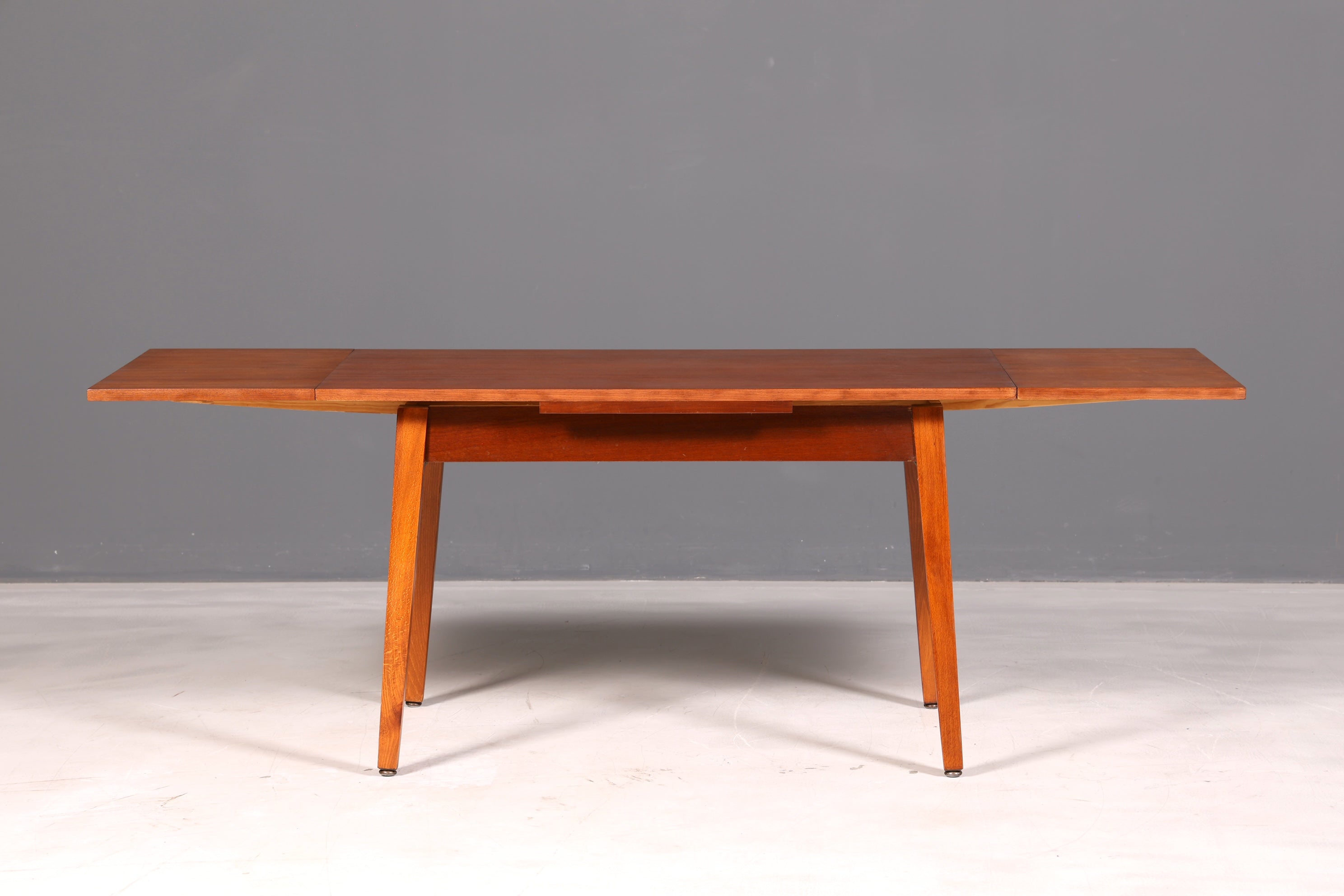 Beautiful mid-century kitchen table, vintage extendable height-adjustable dining table, 1960s wood