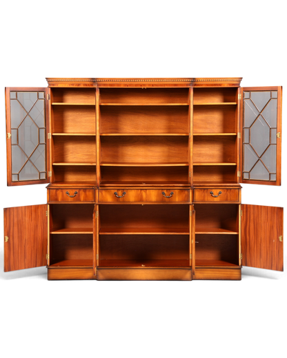 Wunderschöne Englische Vitrine Bücherschrank Buffet Antik Stil Eibe Glasvitrine Bibliothek