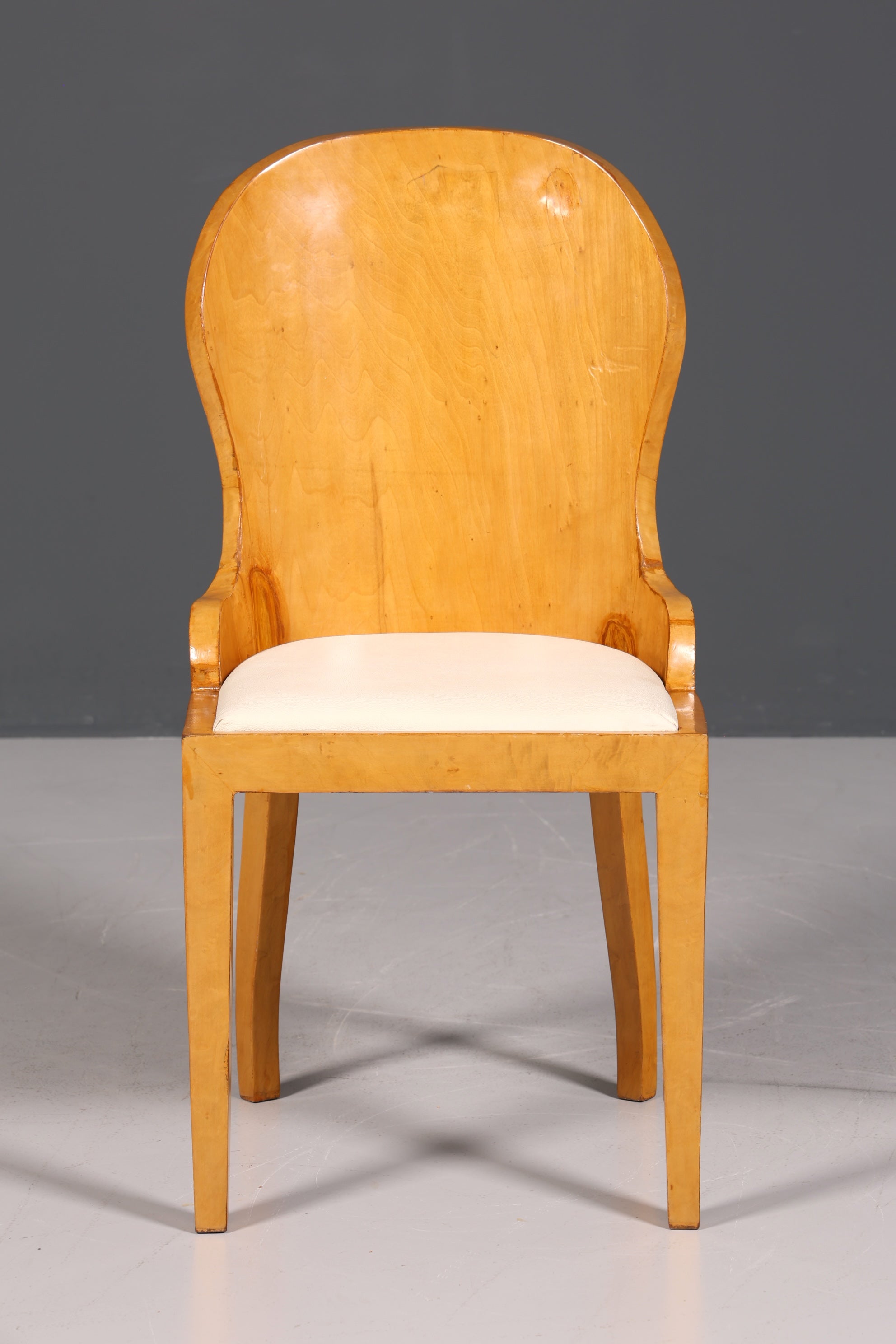 Stilvoller Art Deco Design Stuhl Biedermeier Stil Sekretär Stuhl Birke Esszimmer Stuhl 4 von 4