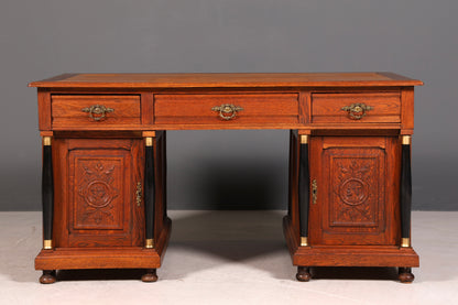 Traumhafter Gründerzeit Schreibtisch Jugendstil Bürotisch echt Holz Antik Office Desk