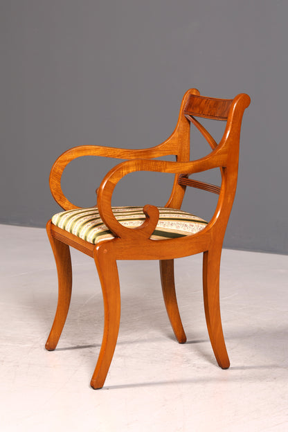 Wunderschöner Englischer Stuhl UK Armlehnstuhl Antik Stil Regency Sekretär Stuhl Eibe Polsterstuhl 4 von 5