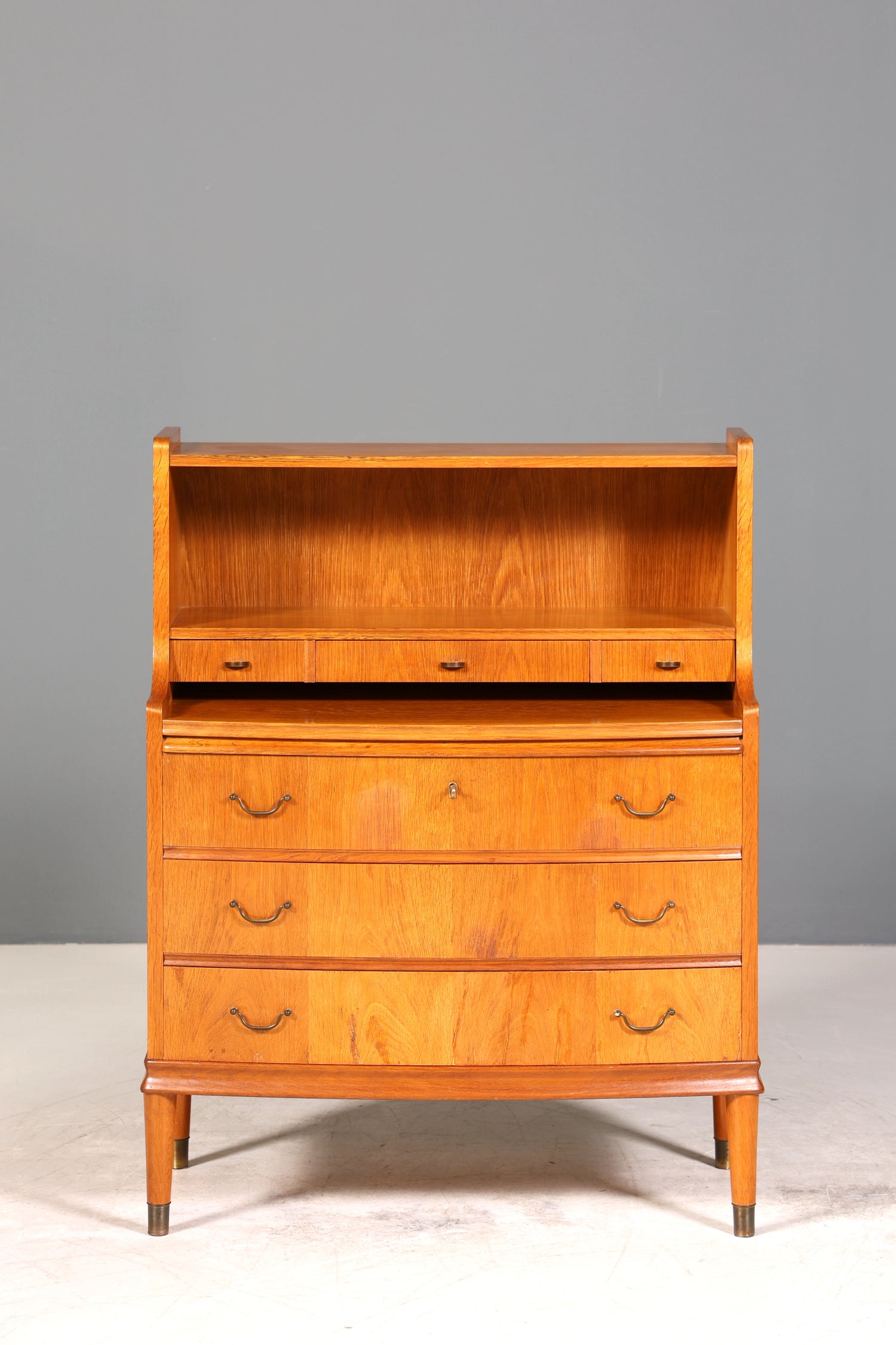 Traumhafter Mid Century Sekretär Büro Kommode echt Holz Schreibkommode Schrank