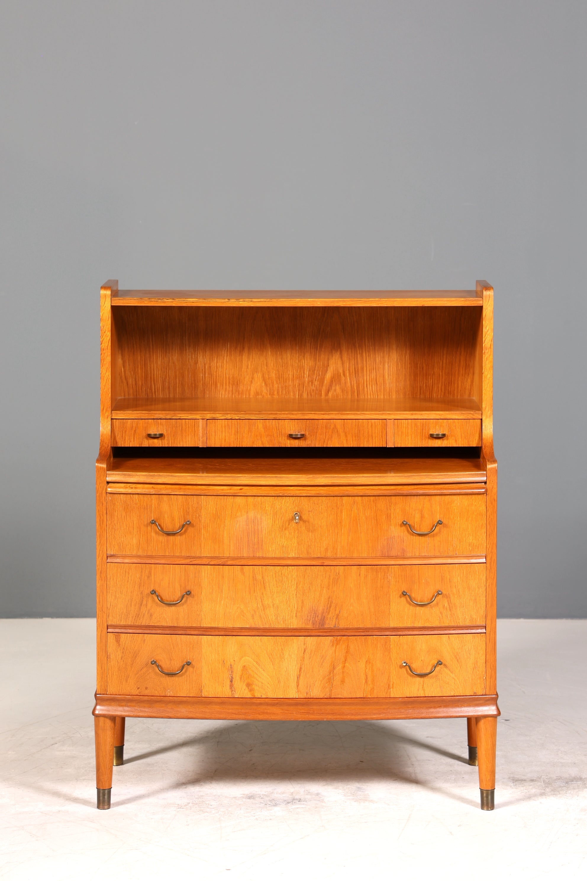 Traumhafter Mid Century Sekretär Büro Kommode echt Holz Schreibkommode Schrank