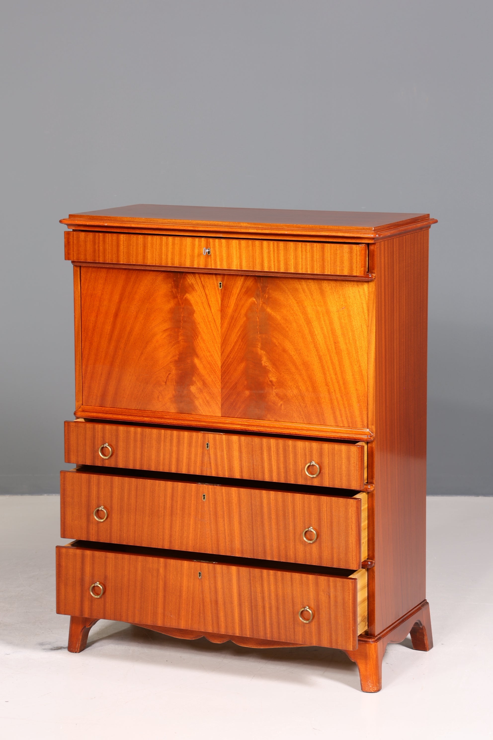 Wunderschöner Sekretär im Antik Stil Büro Kommode Art Deco Stil 50s Vertiko Schreibkommode Kommode