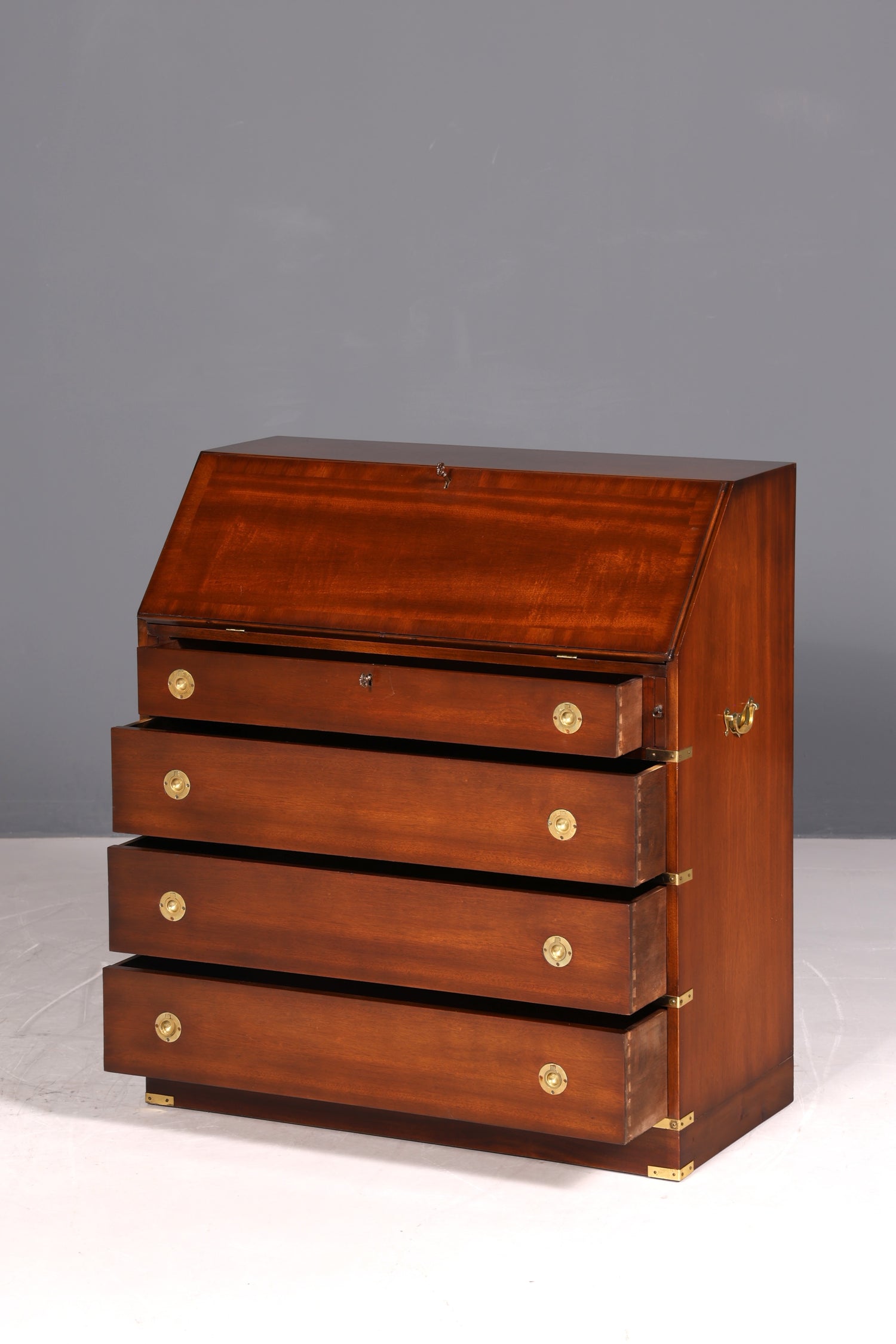 Wunderschöner Maritimer Sekretär Englisch Schreibkommode echt Holz Englischer echt Lederauflage Schreibtisch