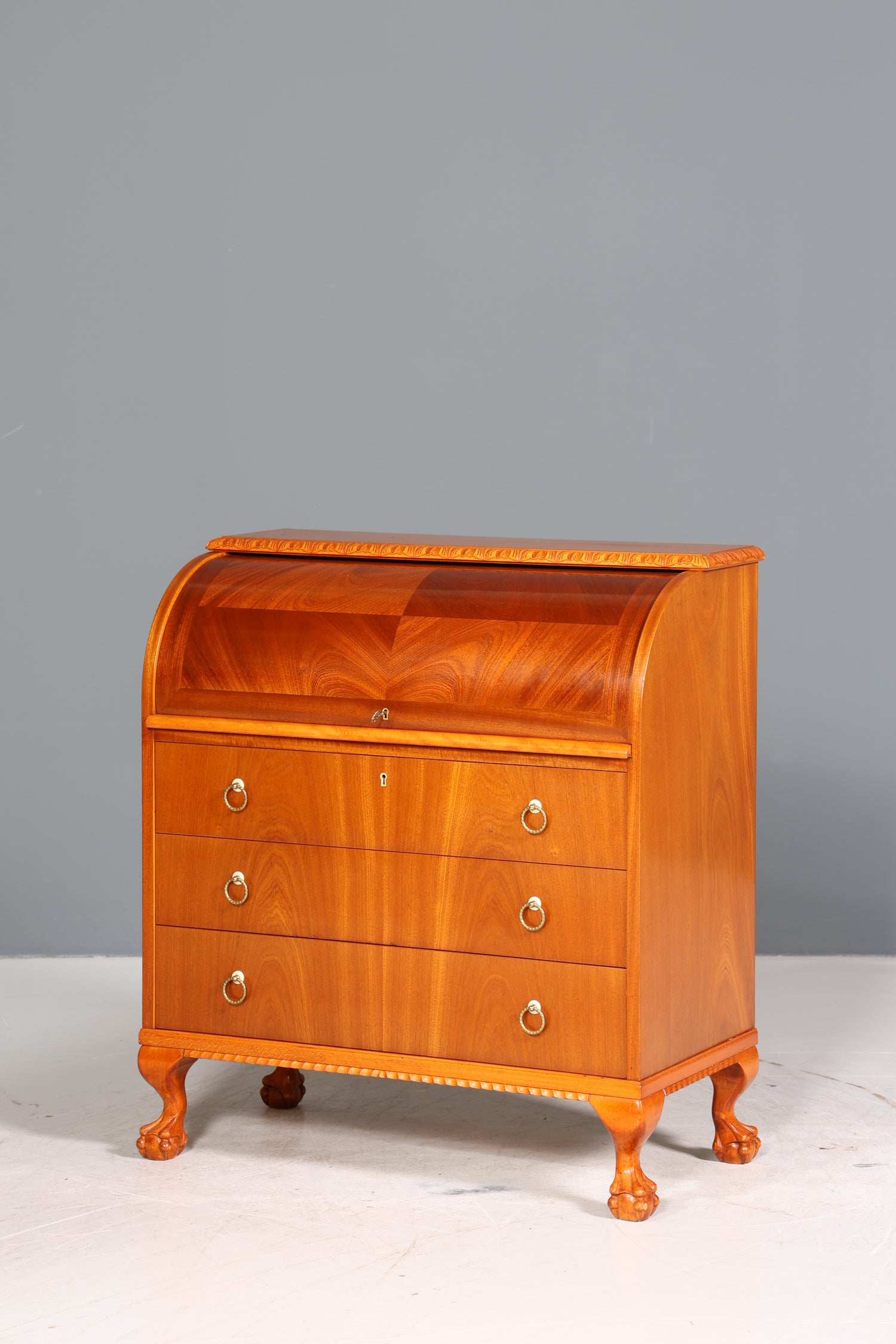 Traumhafter Rollladen Sekretär um 1930 Büro Kommode echt Holz Barock Stil Schreibtisch Bürokommode