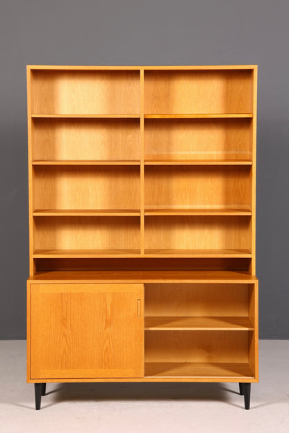 G120 Finish Schlichtes Mid Century Bücherregal Danish Design Schrank Retro Kommode Schiebetür Regal Vintage