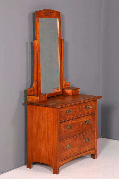 G383 Finish Traumhafte Jugendstil Kommode Antik Sideboard mit Spiegel Flurkommode Frisierkommode (Kopie)