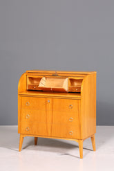 Traumhafter Mid Century Rollladen Sekretär echt Holz Büro Schrank Vintage Schreibkommode