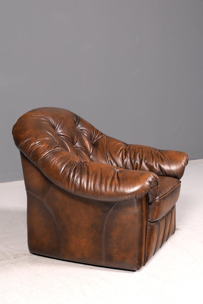 Wunderschöner Original Chesterfield Ledersessel Echt Leder Englisch Herrensessel Vintage