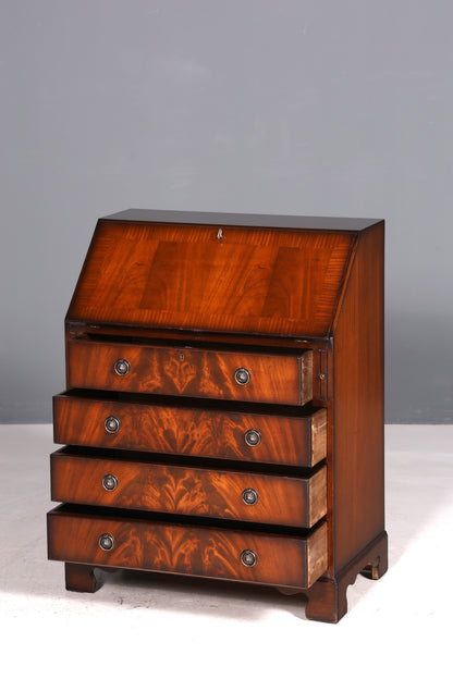 Wunderschöner Englischer Sekretär echt Lederauflage Schreibkommode Mahagoni Schreibtisch Kommode