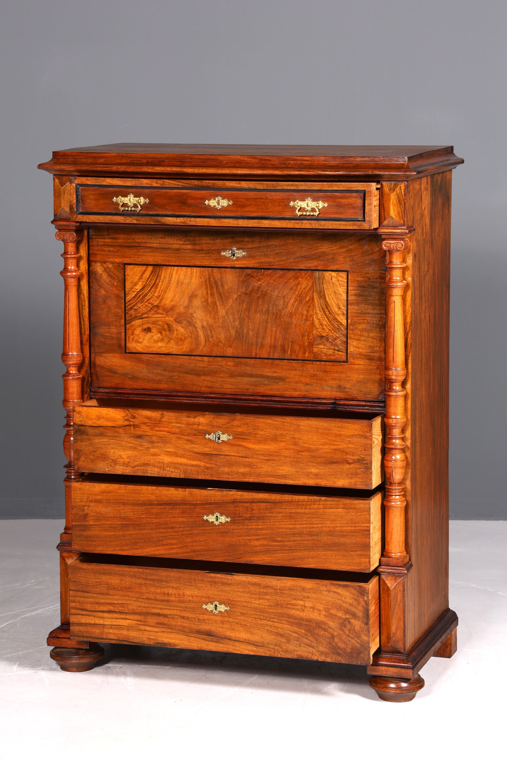 Traumhafter Gründerzeit Sekretär Vertiko Highboard Louis Philippe Kommode Sekretär Schrank um 1880
