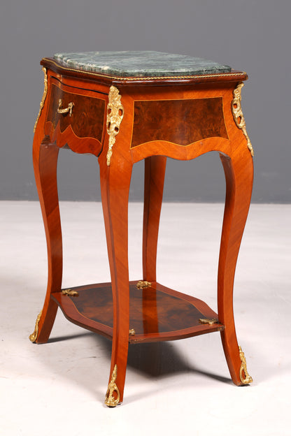 Dreamy Louis XV side table, Baroque style, marble console table, chest of drawers, telephone table