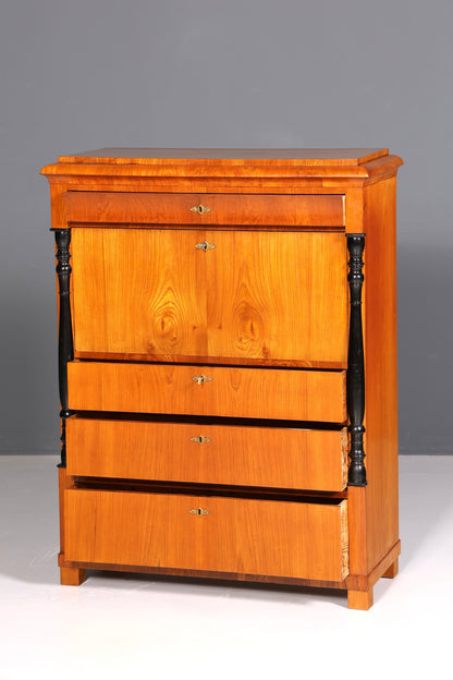 Beautiful Original Biedermeier Secretary around 1860 English Chest of Drawers Antique Office Chest of Drawers