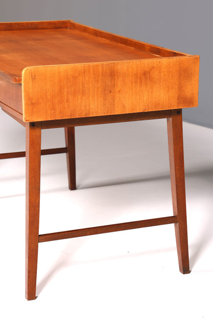 Beautiful mid-century teak wood desk, Danish design office table, 1960s style.