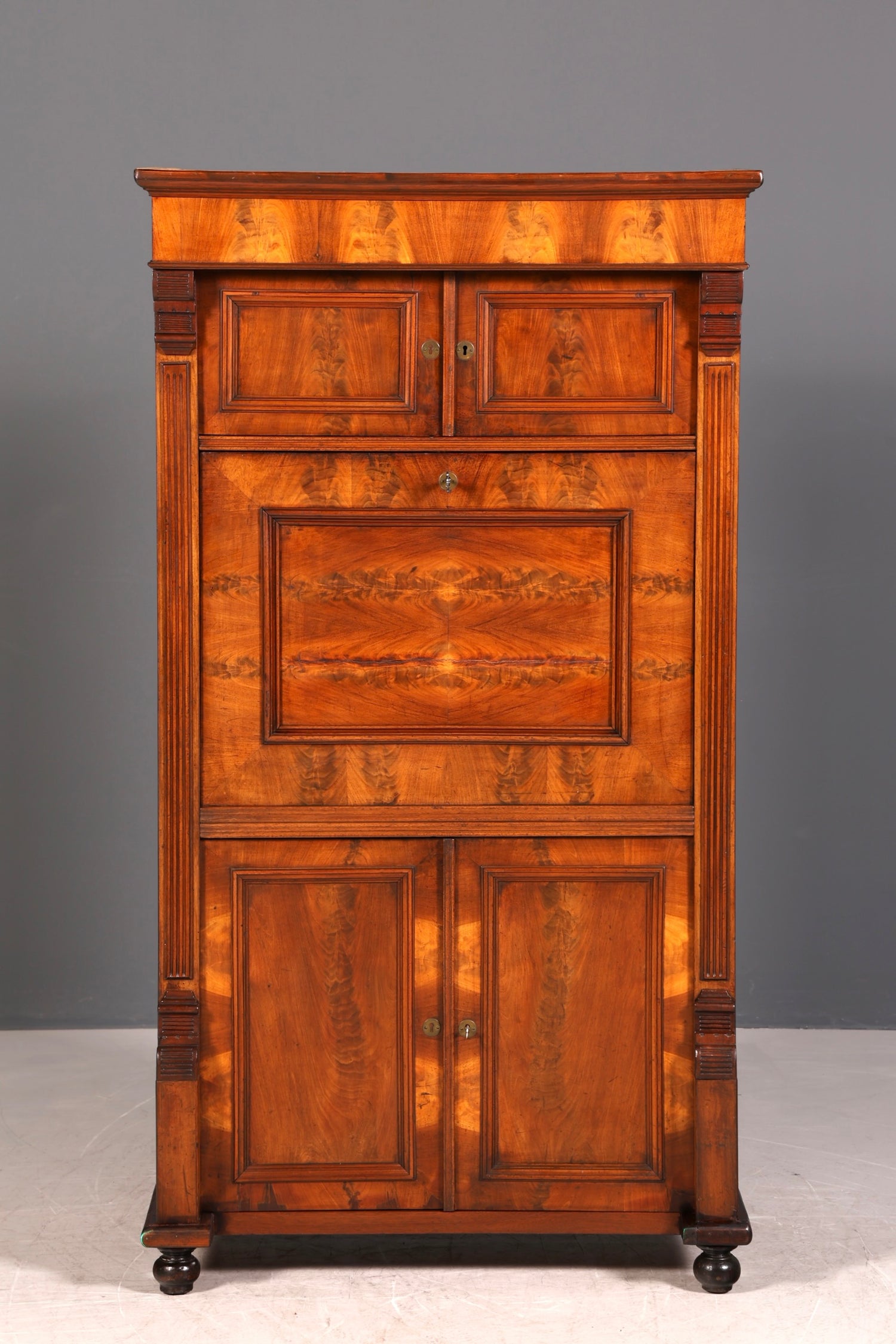 Edler Gründerzeit Sekretär Vertiko Highboard Louis Philippe Kommode Sekretär Schrank um 1880
