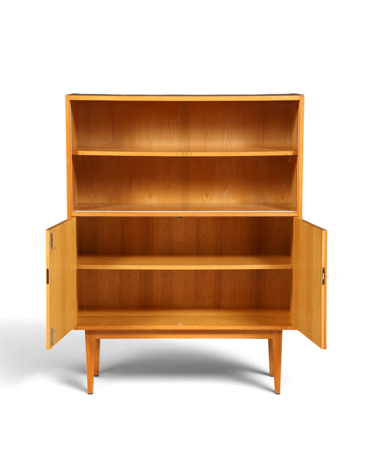 Hauptstadt Möblerei Schrank aus hellem Holz mit offenen Regalen und zwei Türen im skandinavischen Design
